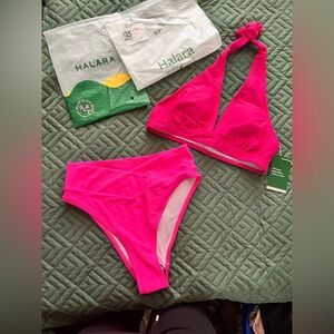 HALARA Pink Bikini Set for Active Swim